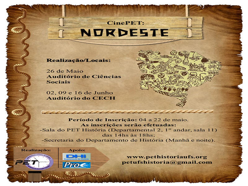Cartaz de divulgação do IV CinePET - tema: Nordeste.